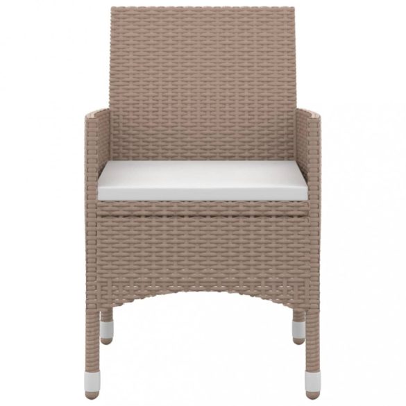 9 részes polyrattan és üveg kerti étkezőgarnitúra párnákkal