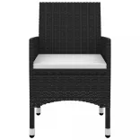 7 részes polyrattan és üveg kerti étkezőgarnitúra párnákkal