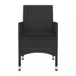 7 részes polyrattan és üveg kerti étkezőgarnitúra párnákkal