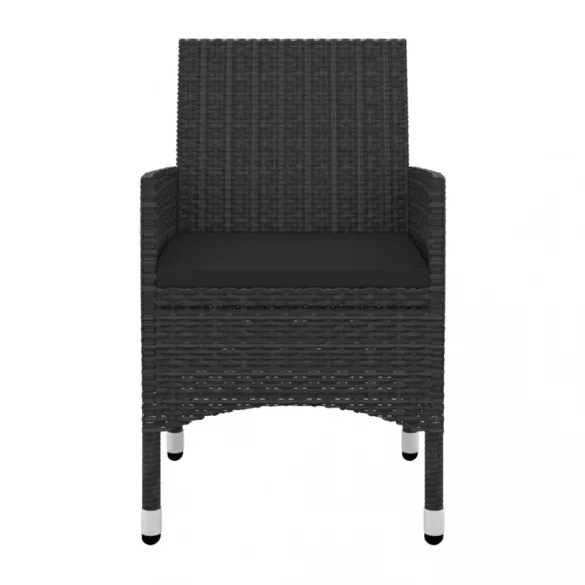 7 részes polyrattan és üveg kerti étkezőgarnitúra párnákkal