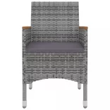 7 részes polyrattan és üveg kerti étkezőgarnitúra párnákkal