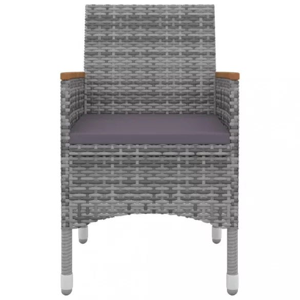 7 részes polyrattan és üveg kerti étkezőgarnitúra párnákkal