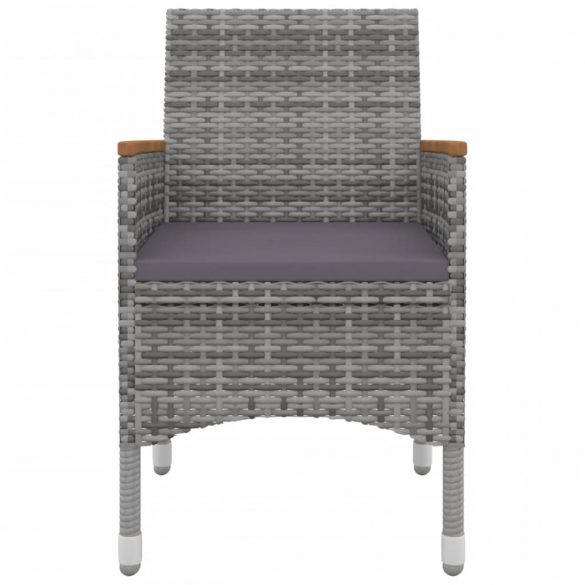 9 részes polyrattan és üveg kerti étkezőgarnitúra párnákkal