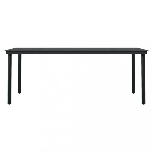 9 részes polyrattan és üveg kerti étkezőgarnitúra párnákkal