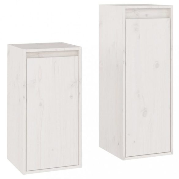 2 darab fehér tömör fenyőfa TV-szekrény