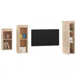 3 darab tömör fenyőfa TV-szekrény