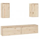 4 darab tömör fenyőfa TV-szekrény