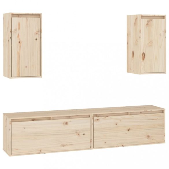 4 darab tömör fenyőfa TV-szekrény