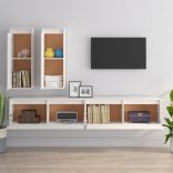 4 darab fehér tömör fenyőfa TV-szekrény