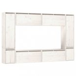 8 darab fehér tömör fenyőfa TV-szekrény