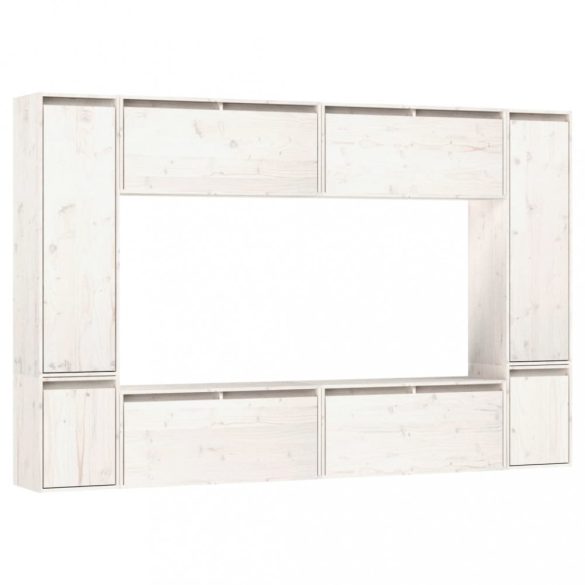 8 darab fehér tömör fenyőfa TV-szekrény