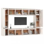 8 darab fehér tömör fenyőfa TV-szekrény