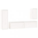 4 darab fehér tömör fenyőfa TV-szekrény