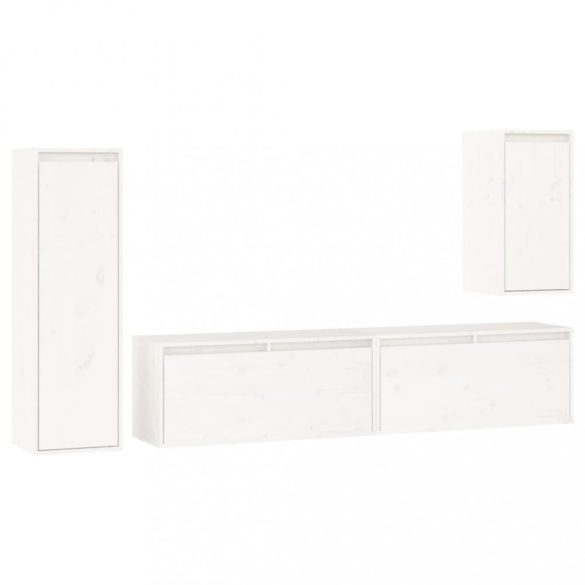 4 darab fehér tömör fenyőfa TV-szekrény