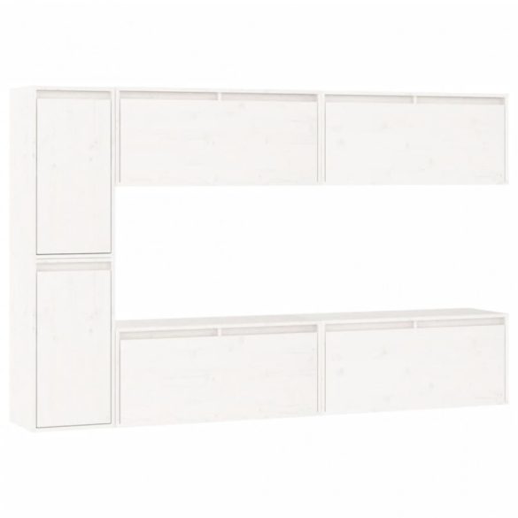 6 darab fehér tömör fenyőfa TV-szekrény