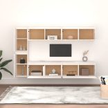 6 darab fehér tömör fenyőfa TV-szekrény