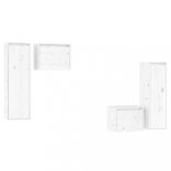 4 darab fehér tömör fenyőfa TV-szekrény