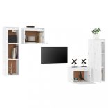 4 darab fehér tömör fenyőfa TV-szekrény