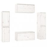 6 darab fehér tömör fenyőfa TV-szekrény