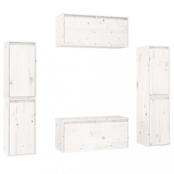 6 darab fehér tömör fenyőfa TV-szekrény