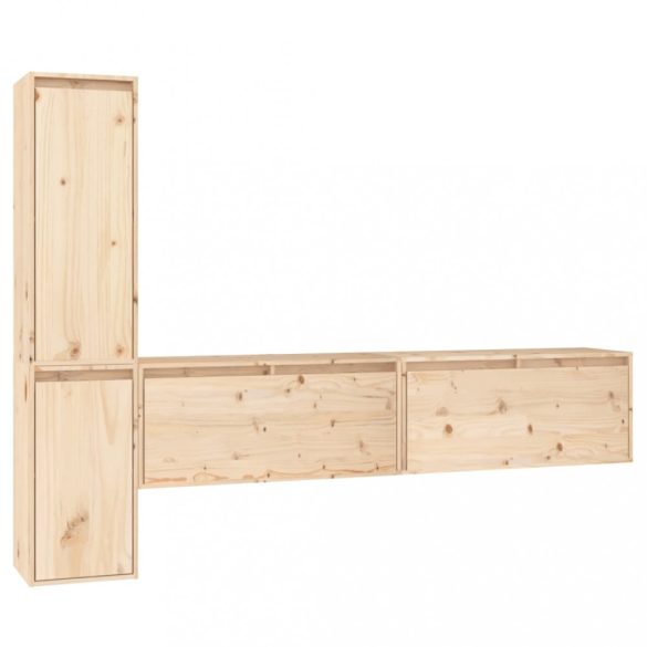 4 darab tömör fenyőfa TV-szekrény