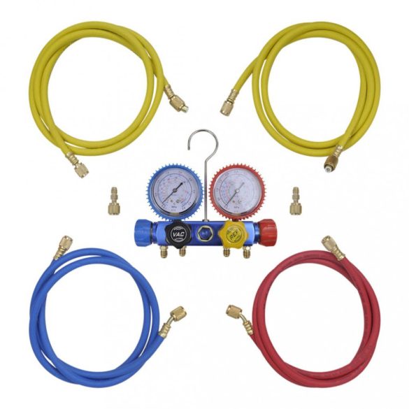 vákuumszivattyú légkondicionálóhoz 50 L/perc 4-irányú elosztómérő szerszámkészlettel