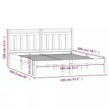 fehér tömör fenyőfa ágykeret 140 x 200 cm