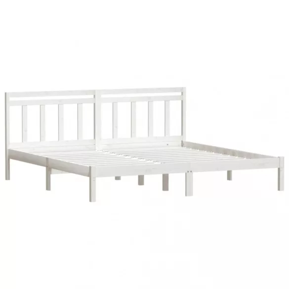 fehér tömör fenyőfa ágykeret 160 x 200 cm