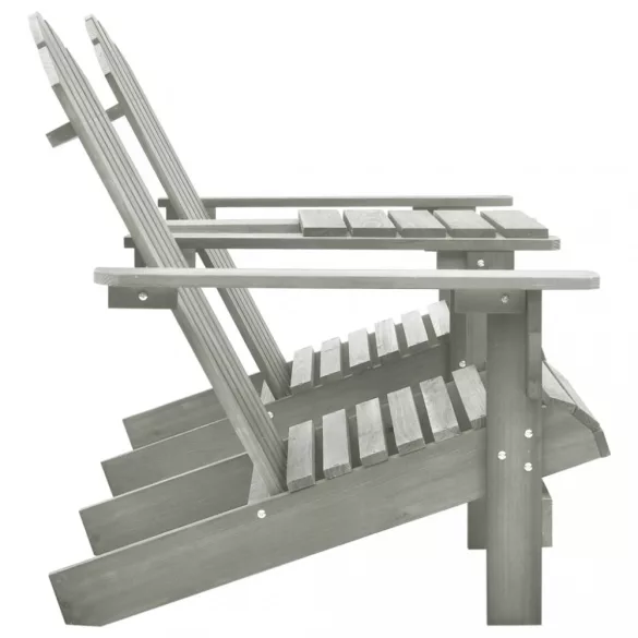 szürke tömör fenyőfa kerti Adirondack székek teázóasztallal