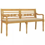 tömör tíkfa Batavia pad bézs párnával 150 cm