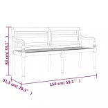 tömör tíkfa Batavia pad világoszöld párnával 150 cm