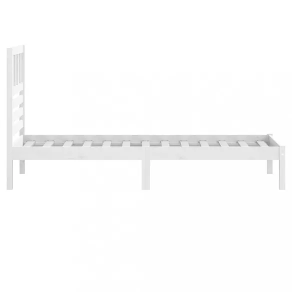 fehér tömör fenyőfa ágy matrac nélkül 75 x 190 cm