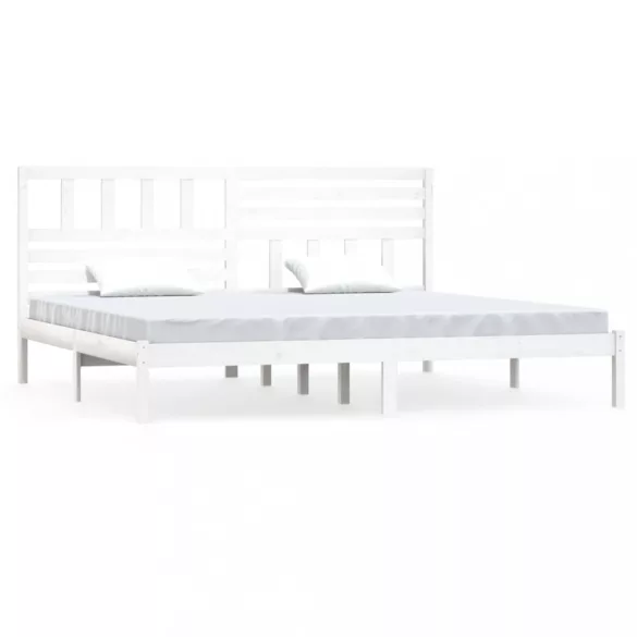 fehér tömör fenyőfa ágykeret 200 x 200 cm