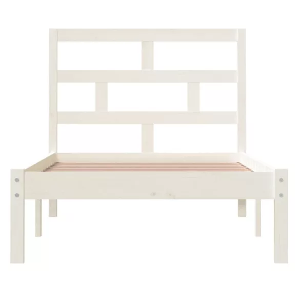 fehér tömör fa ágykeret 90 x 190 cm (Single)