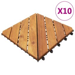 10 darab tömör akácfa padlólap 30 x 30 cm