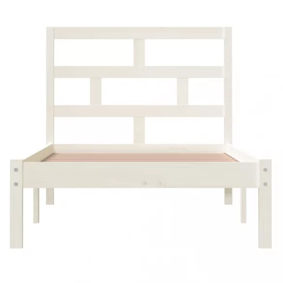 fehér tömör fenyőfa ágykeret 90 x 200 cm