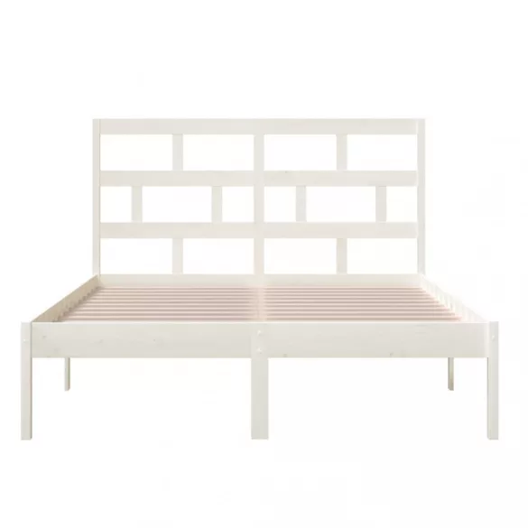 fehér tömör fenyőfa ágykeret 120 x 200 cm