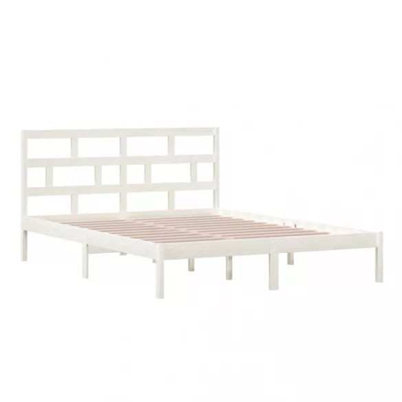 fehér tömör fa ágykeret 150 x 200 cm (King Size)