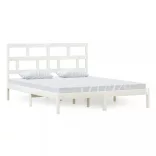 fehér tömör fenyőfa ágykeret 160 x 200 cm