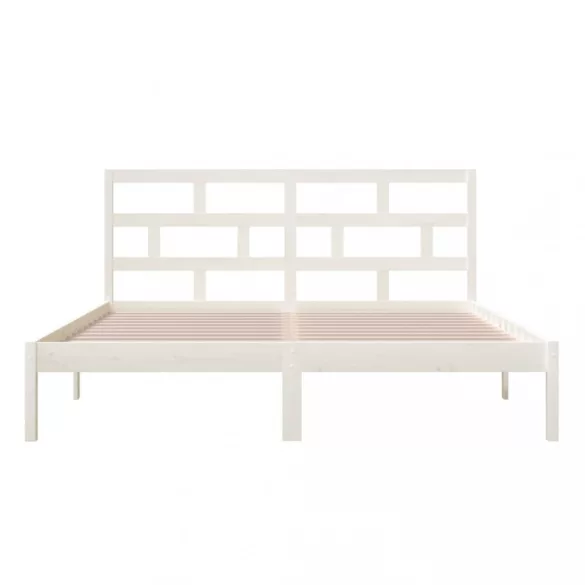 fehér tömör fenyőfa ágykeret 160 x 200 cm