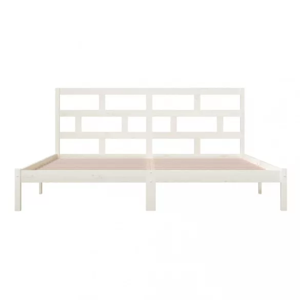 fehér tömör fenyőfa ágykeret 200 x 200 cm