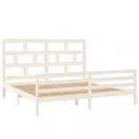 fehér tömör fenyőfa ágykeret 200 x 200 cm