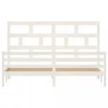 fehér tömör fenyőfa ágykeret 200 x 200 cm