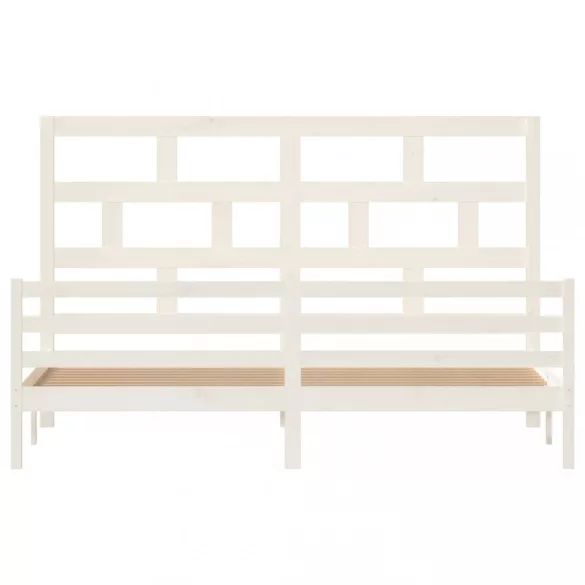 fehér tömör fenyőfa ágykeret 200 x 200 cm