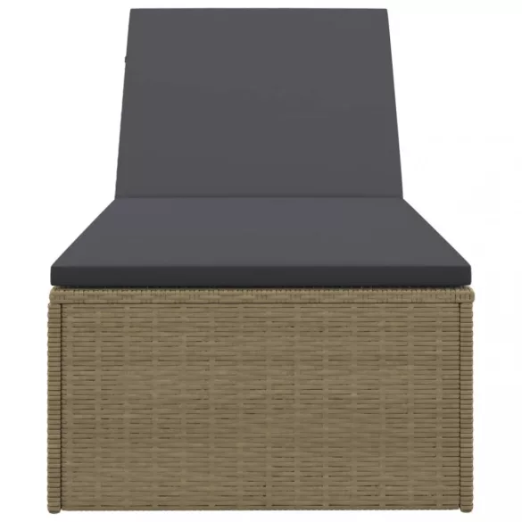 barna és sötétszürke polyrattan napozóágy