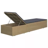 barna és sötétszürke polyrattan napozóágy