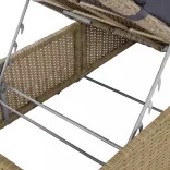 barna és sötétszürke polyrattan napozóágy