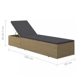 barna és sötétszürke polyrattan napozóágy