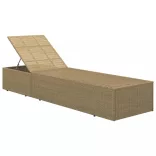 barna és krémfehér polyrattan napozóágy
