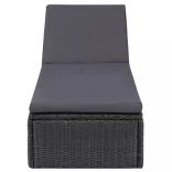 sötétszürke polyrattan napozóágy